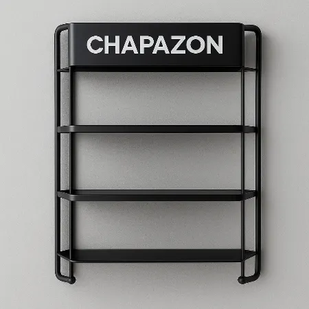 شلف مکعبی مشکی روی دیوار سفید