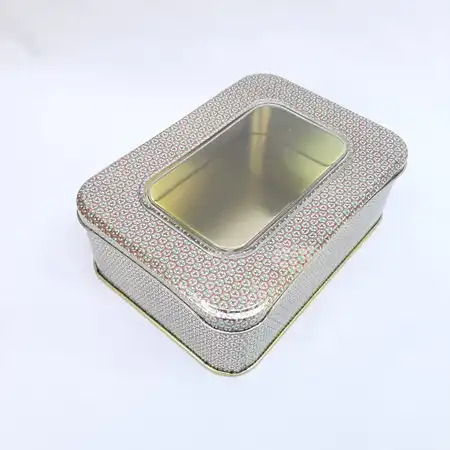 تصویر محصول وطی فلزی مستطیلی 10×14 ارتفاع 5 سانت طلق دار طرح خاتم