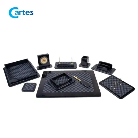 تصویر محصول ست رومیزی مدیریتی 10 پارچه چرمی کد 610