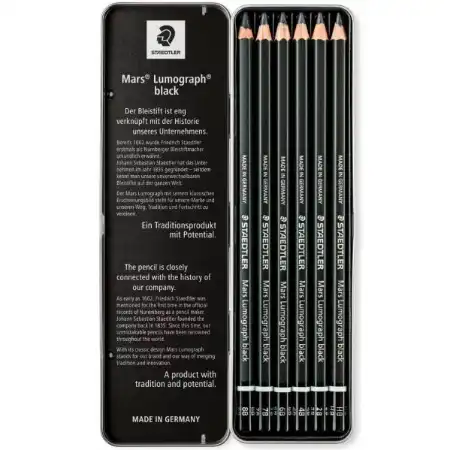 تصویر محصول ست مداد طراحی لوموگراف ذغالی استدلر Mars Lumograph black
