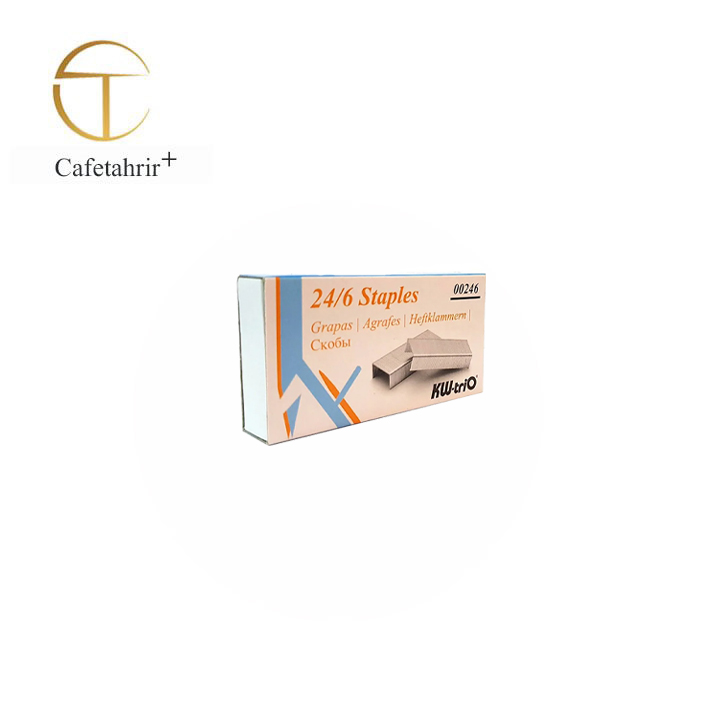 تصویر محصول سوزن منگنه 24/6 کی دبلیو تریو استیل سایز KW-Trio 24/6 مدل 00246 پک 20 بسته‌ای
